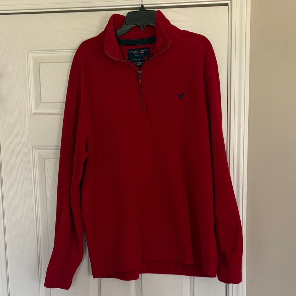 American Eagle Outfitters Men's Zip-Up Red Sweater Size XXL